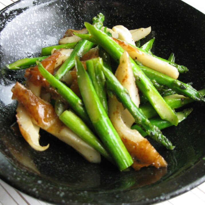 居酒屋風!アスパラとちくわのオイスターソース炒め